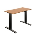 Okoform Heated Single Motor Height Adjustable Desk (FSC) | 1200X600 | Nova Oak/Black | 