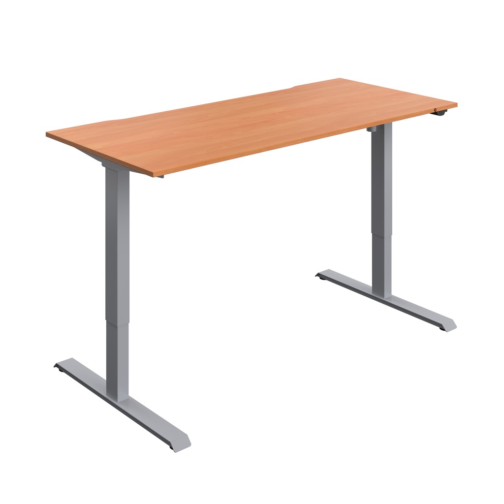 Okoform Heated Dual Motor Height Adjustable Desk (FSC) | 1800X800 | Beech/Silver | 