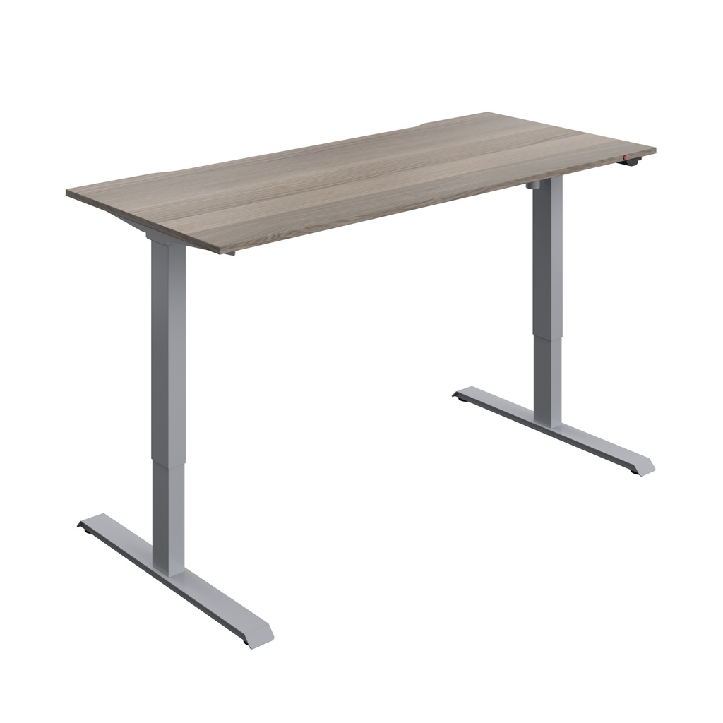 Okoform Heated Dual Motor Height Adjustable Desk (FSC) | 1800X800 | Grey Oak/Silver | 