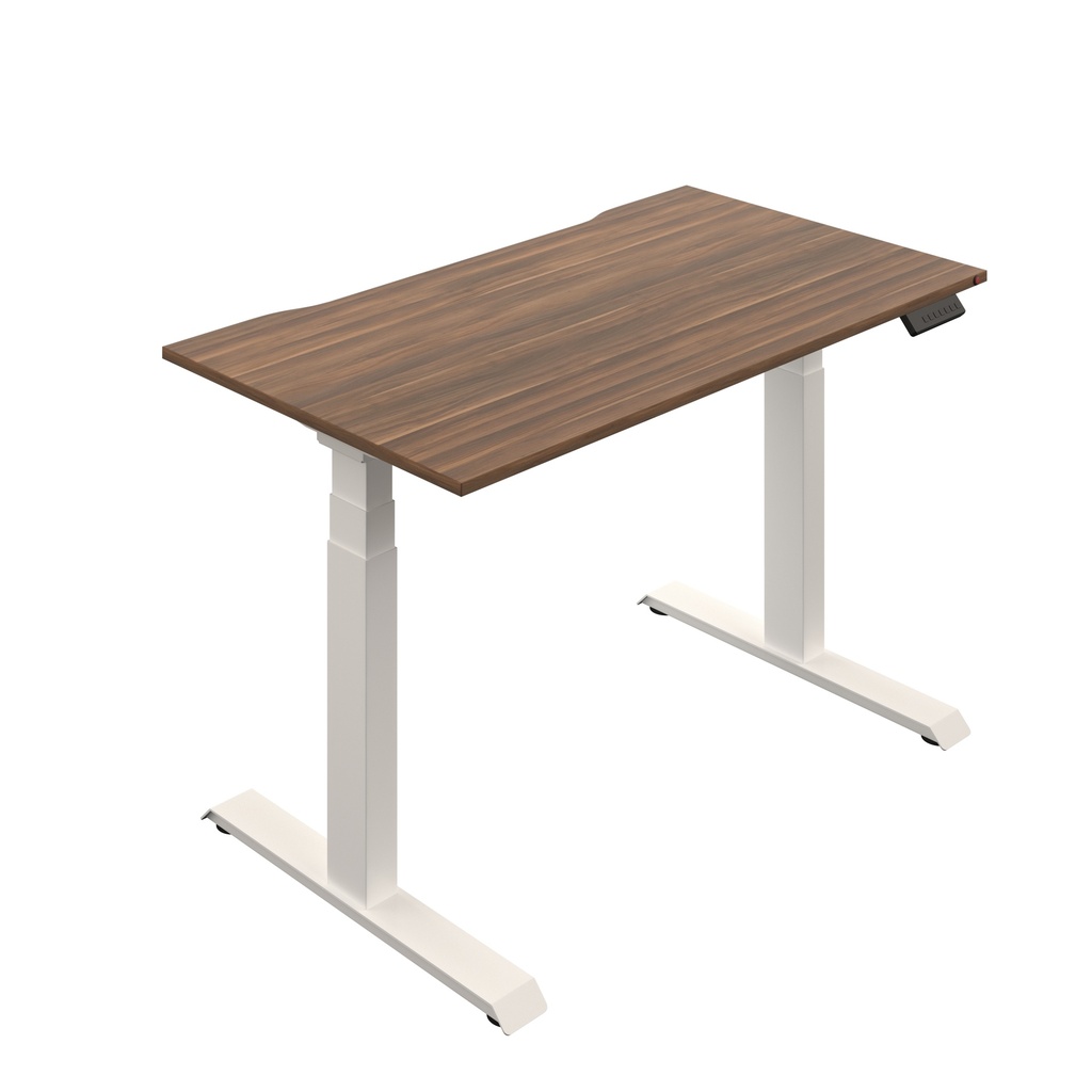 Okoform Heated Dual Motor Height Adjustable Desk (FSC) | 1400X800 | Dark Walnut/White | 