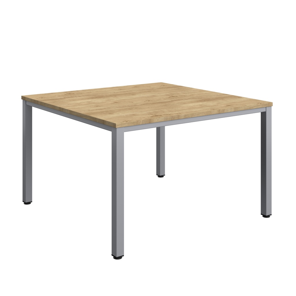 Fraction Infinity Square Meeting Table (FSC) | 1200 X 1200 | Natural Nebraska Oak/Silver