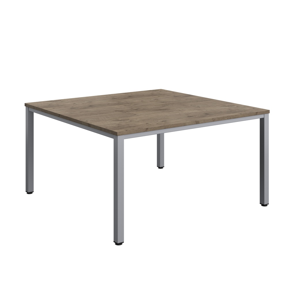 Fraction Infinity Square Meeting Table (FSC) | 1400 X 1400 | Grey Nebraska Oak/Silver