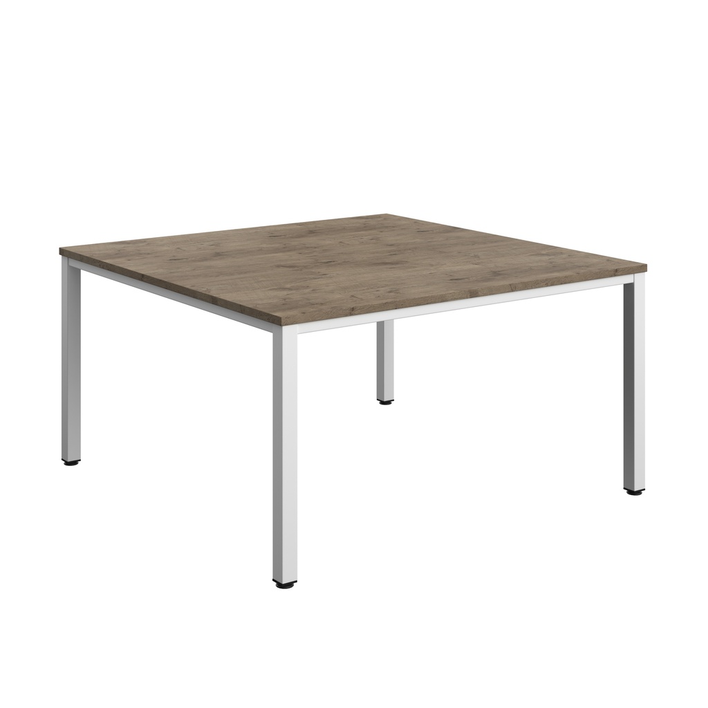 Fraction Infinity Square Meeting Table (FSC) | 1400 X 1400 | Grey Nebraska Oak/White