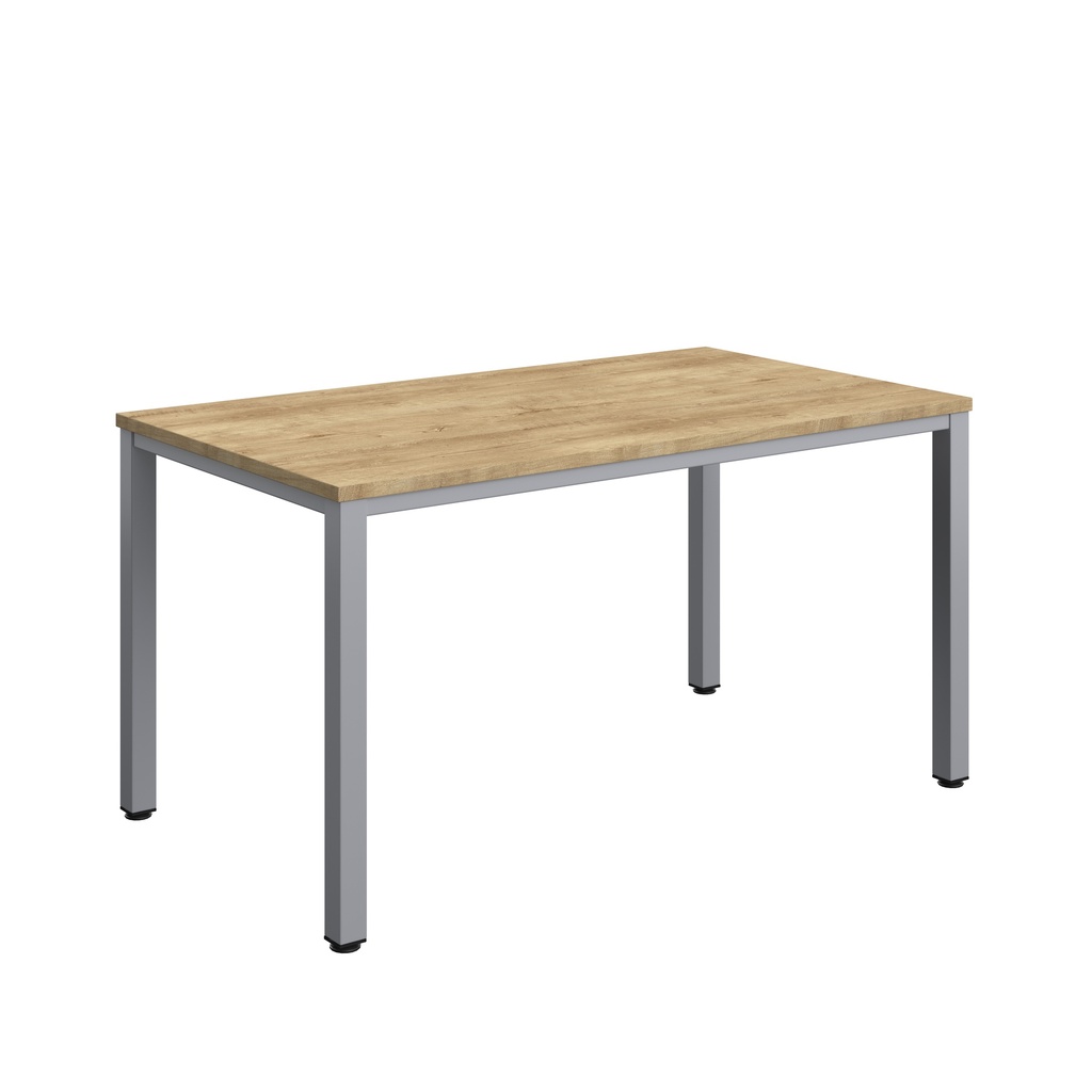 Fraction Infinity Rectangular Meeting Table (FSC) | 1400 X 800 | Natural Nebraska Oak/Silver