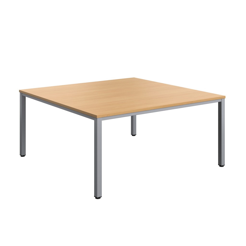 Fraction Infinity Square Meeting Table (FSC) | 1600 X 1600 | Ellmau Beech/Silver