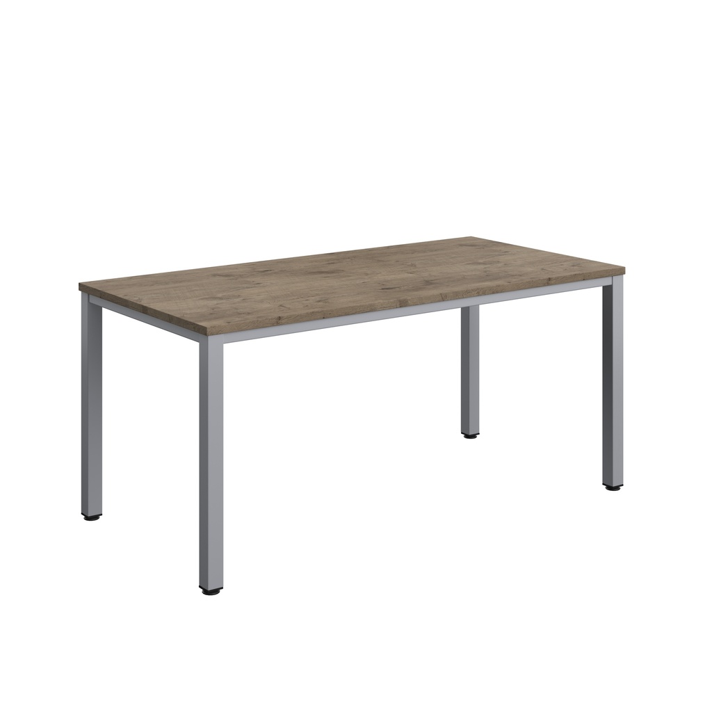 Fraction Infinity Rectangular Meeting Table (FSC) | 1600 X 800 | Grey Nebraska Oak/Silver