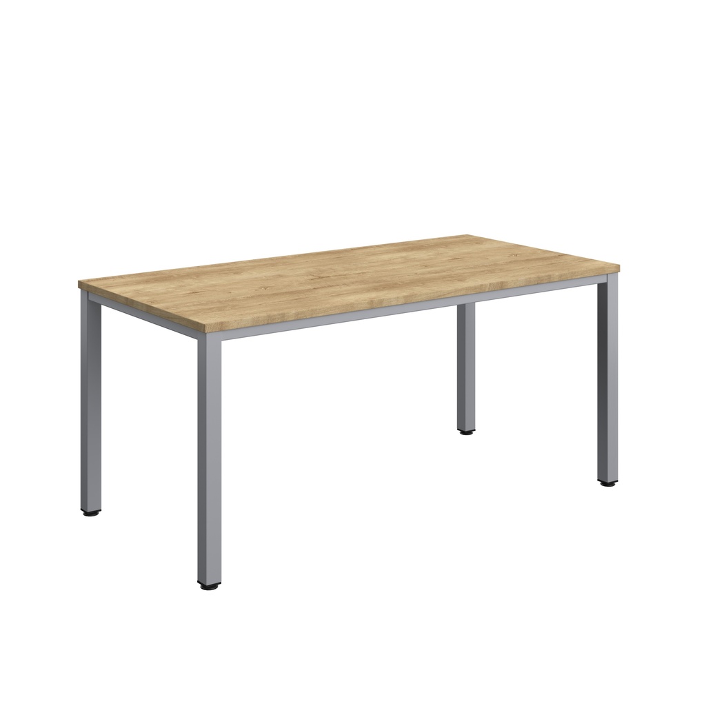 Fraction Infinity Rectangular Meeting Table (FSC) | 1600 X 800 | Natural Nebraska Oak/Silver