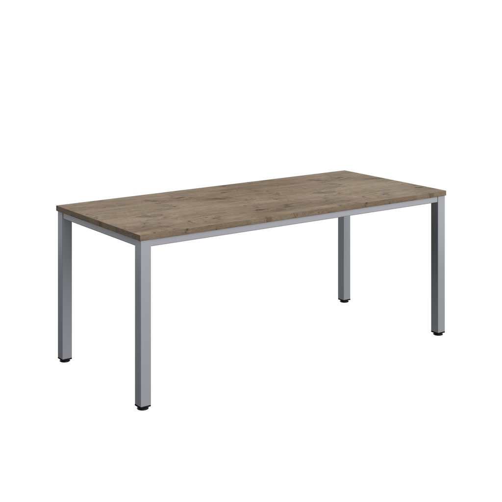 Fraction Infinity Rectangular Meeting Table (FSC) | 1800 X 800 | Grey Nebraska Oak/Silver