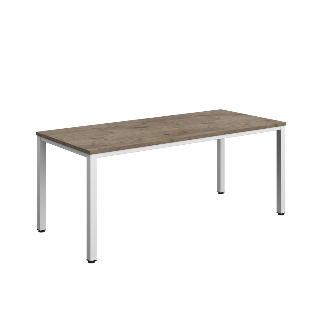 Fraction Infinity Rectangular Meeting Table (FSC) | 1800 X 800 | Grey Nebraska Oak/White