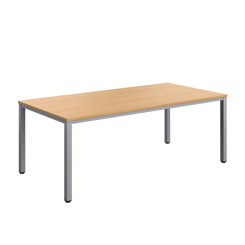 Fraction Infinity Rectangular Meeting Table (FSC) | 2000 X 1000 | Ellmau Beech/Silver