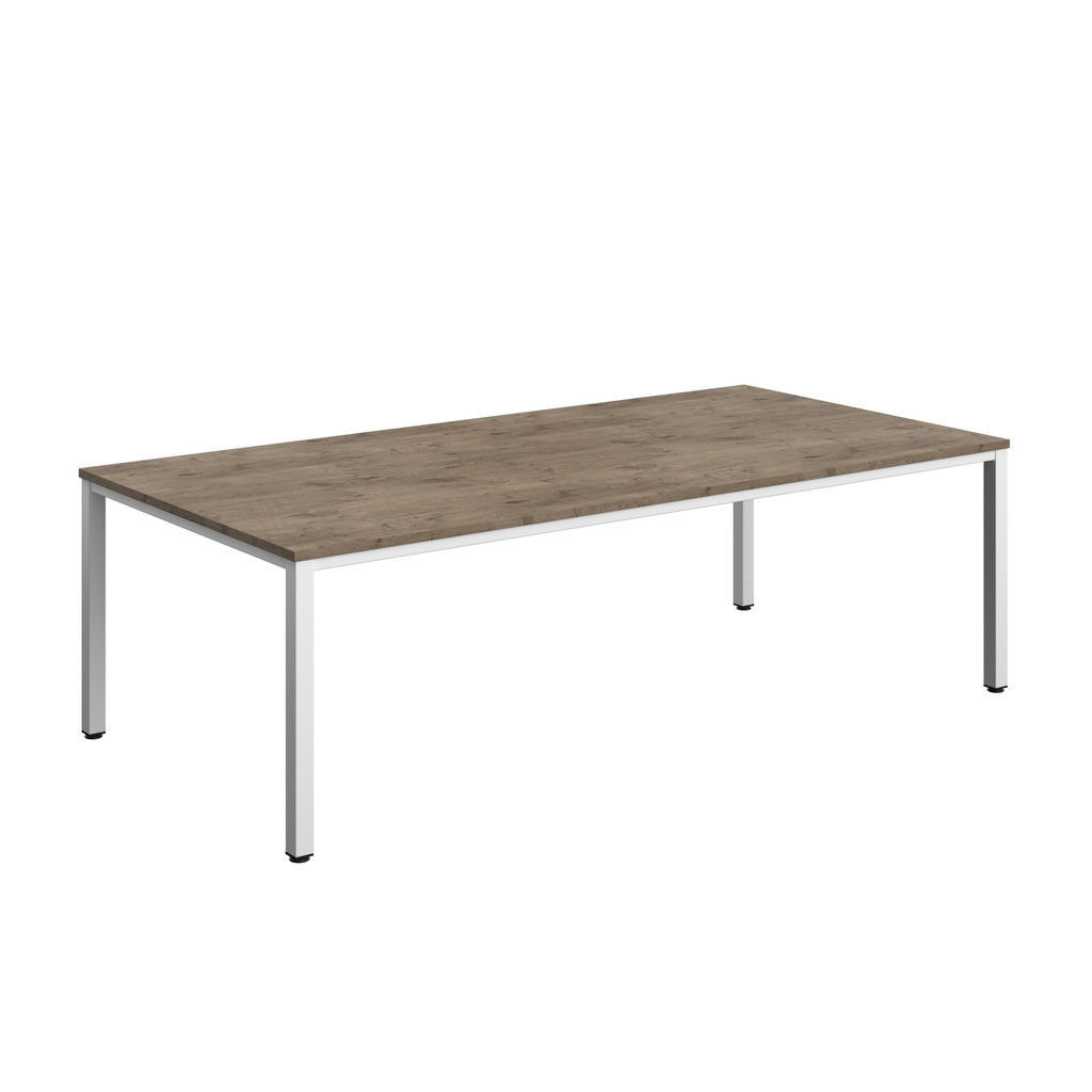 Fraction Infinity Rectangular Meeting Table (FSC) | 2400 X 1200 | Grey Nebraska Oak/White