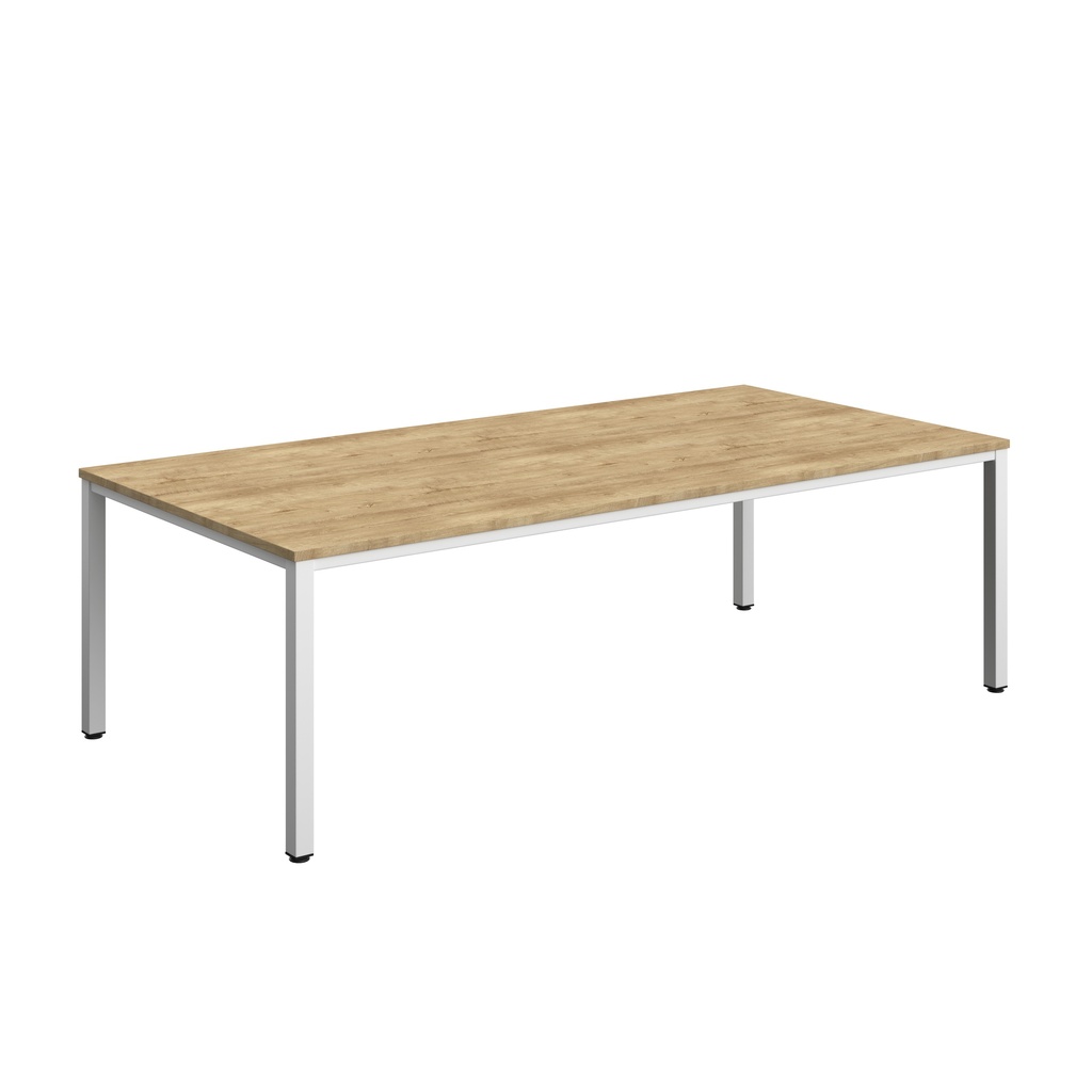 Fraction Infinity Rectangular Meeting Table (FSC) | 2400 X 1200 | Natural Nebraska Oak/White