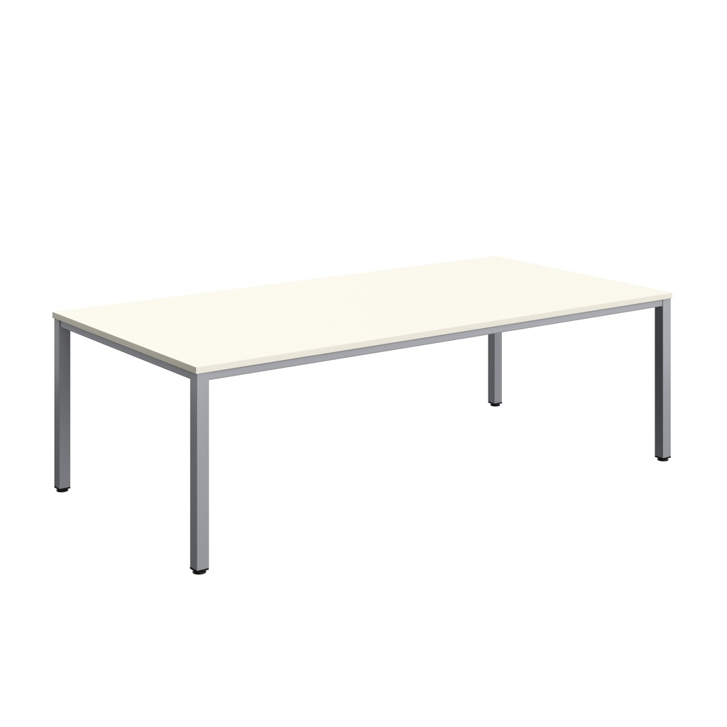 Fraction Infinity Rectangular Meeting Table (FSC) | 2400 X 1200 | White/Silver