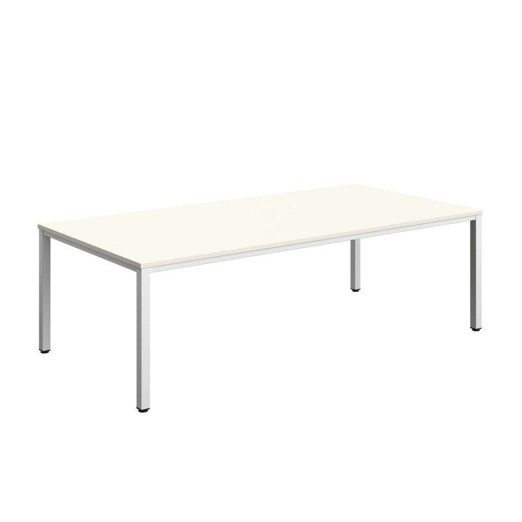 Fraction Infinity Rectangular Meeting Table (FSC) | 2400 X 1200 | White/White