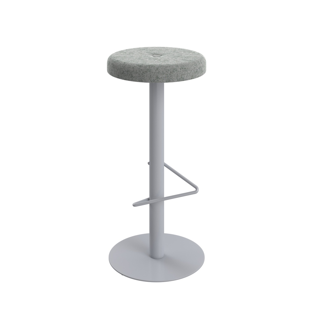 Contract High Silver Frame, Wire Footrest Button Top Stool Unlimited Band 1