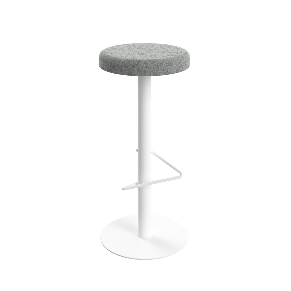 Contract High White Frame, Wire Footrest Plain Top Stool Unlimited Band 1