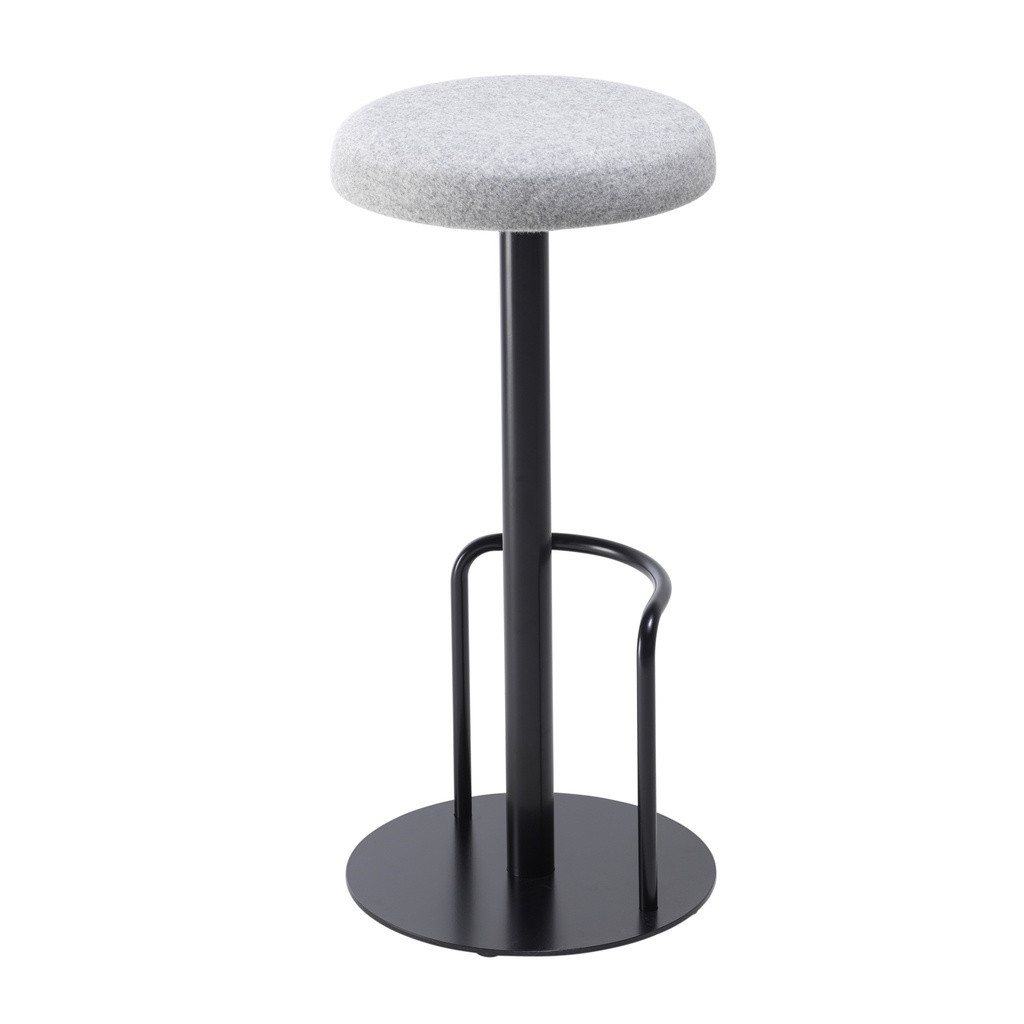 Contract High Black Frame, Tube Footrest Plain Top Stool Unlimited Band 1