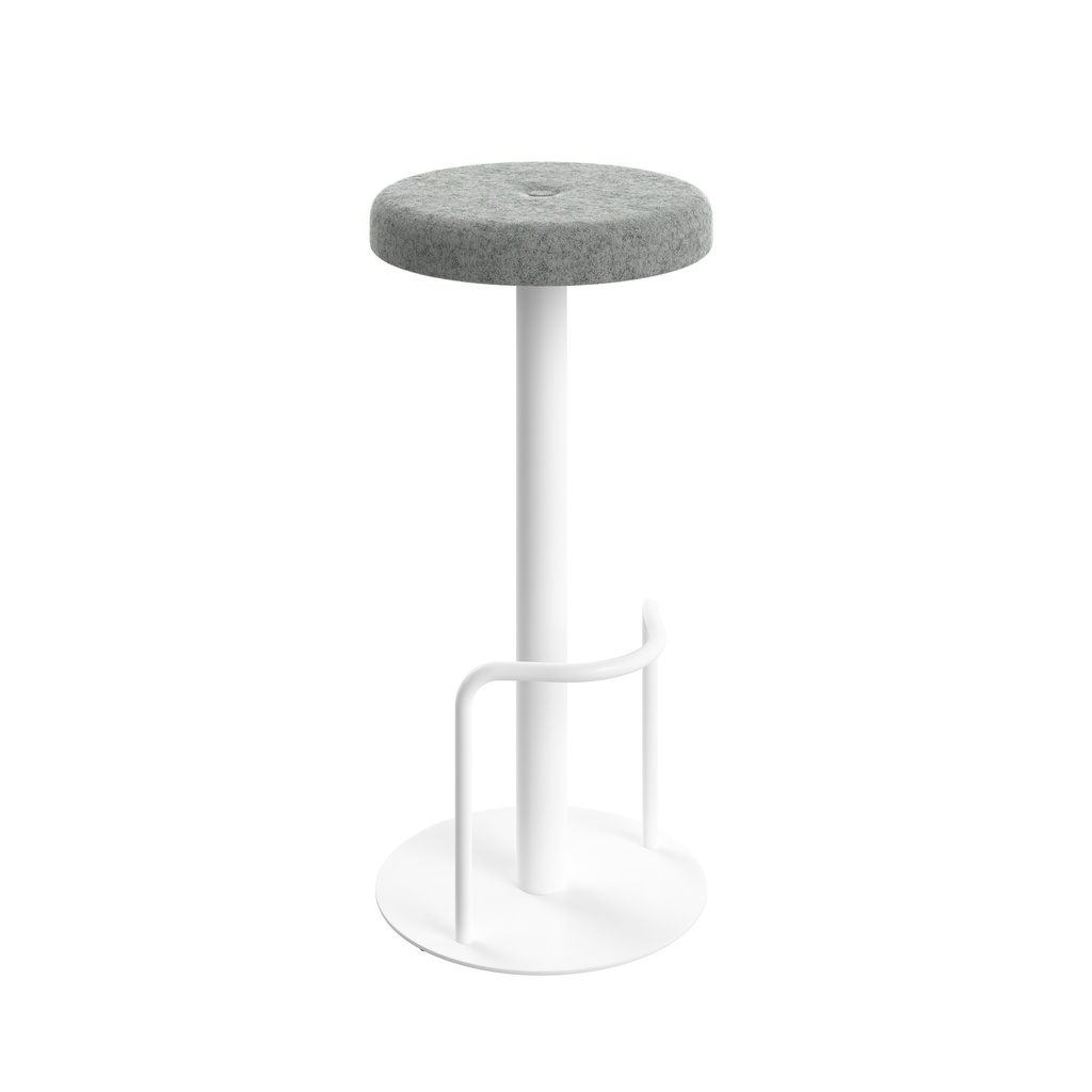 Contract High White Frame, Tube Footrest Button Top Stool Unlimited Band 1