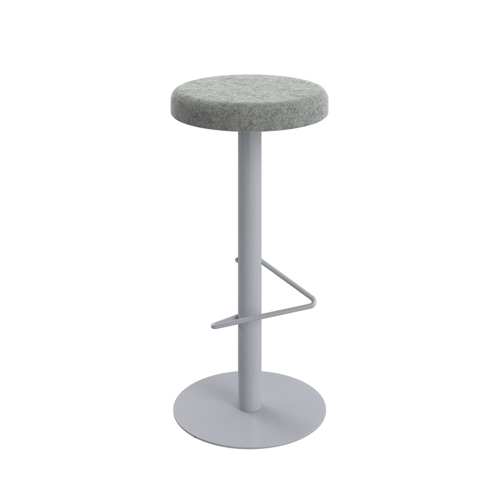 Contract High Silver Frame, Wire Footrest Plain Top Stool Unlimited Band 2