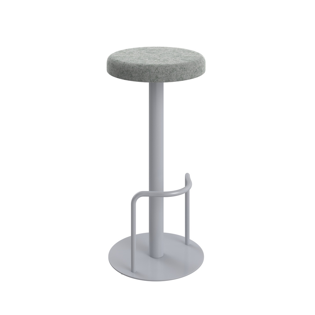 Contract High Silver Frame, Tube Footrest Plain Top Stool Unlimited Band 2