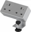 Desktop Power Module 2X 240V Uk Sockets Silver Housing Grey Veneer