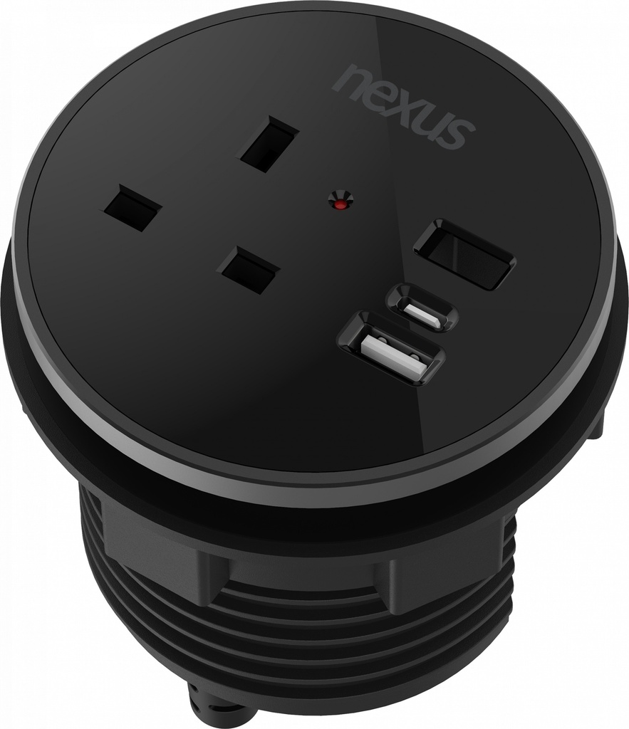 80Mm In-Desk Power Module 1X
240V Uk Socket, 30W Usb-C, 27W
Usb-A, Black Housing, Black Bezel,
Black Veneer (With Additional Usb-A
Keystone Blank - Keystone Not
Supplied)