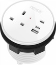 80Mm In-Desk Power Module 1X
240V Uk Socket, 30W Usb-C, 27W
Usb-A, White Housing, White Bezel,
White Veneer (With Additional Usb-C
Keystone Blank - Keystone Not
Supplied)