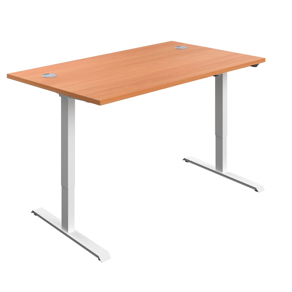 Economy Single Motor Sit Stand Desk (FSC) | 1200 X 800 | Beech/White | 