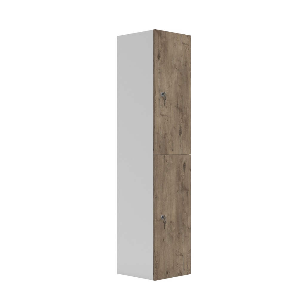 Wooden Locker (FSC) | 2 Doors | Grey Nebraska Oak