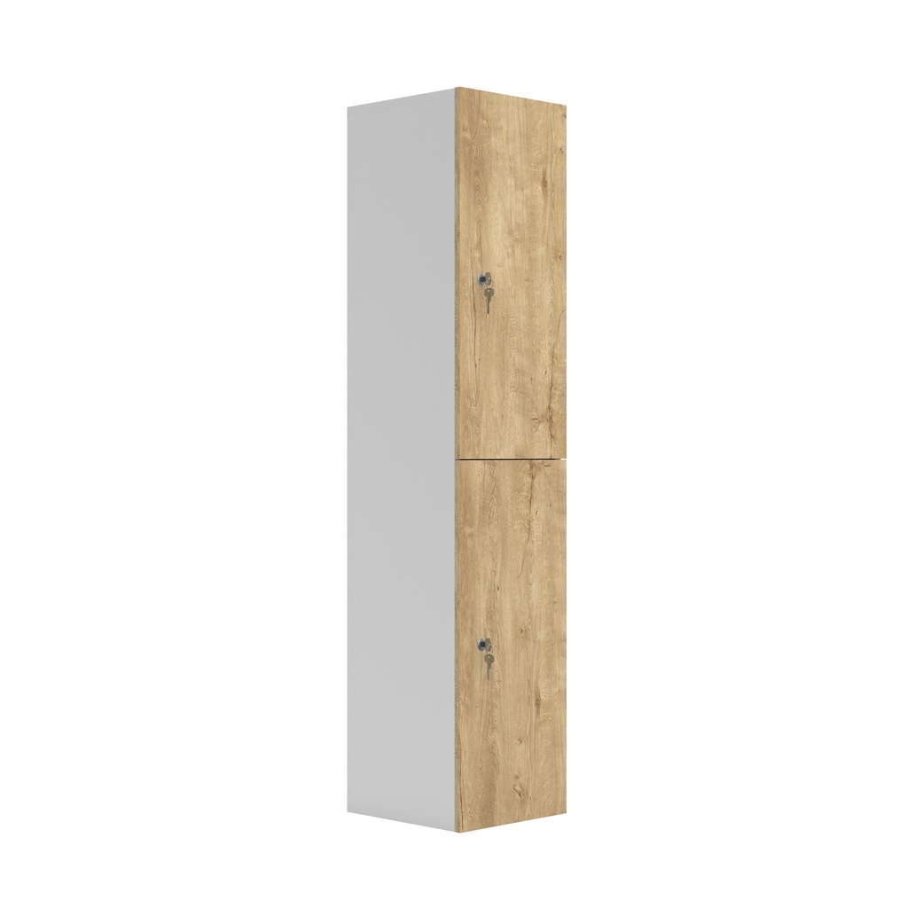 Wooden Locker (FSC) | 2 Doors | Natural Nebraska Oak