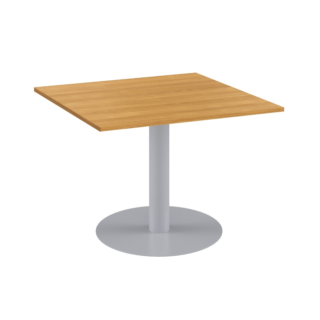 One Contract Meeting Table 1000 X 1000 Silver Base Beech Top