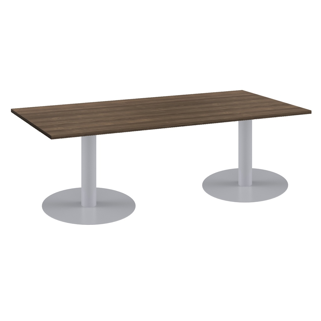 One Contract Meeting Table 1800 X 800 Silver Base Dark Walnut Top