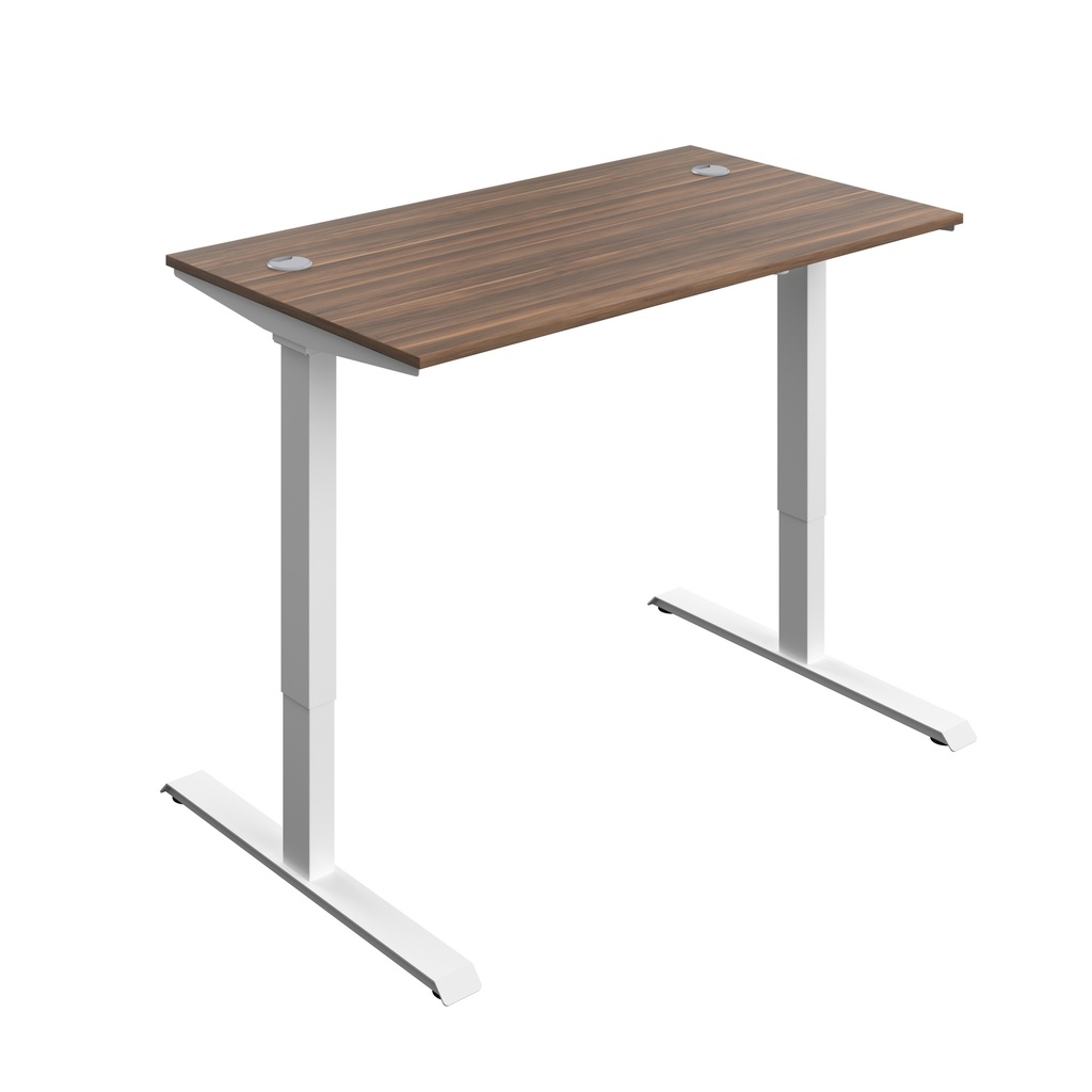 Economy Single Motor Sit Stand Desk (FSC) | 1400 X 800 | Dark Walnut/White | 