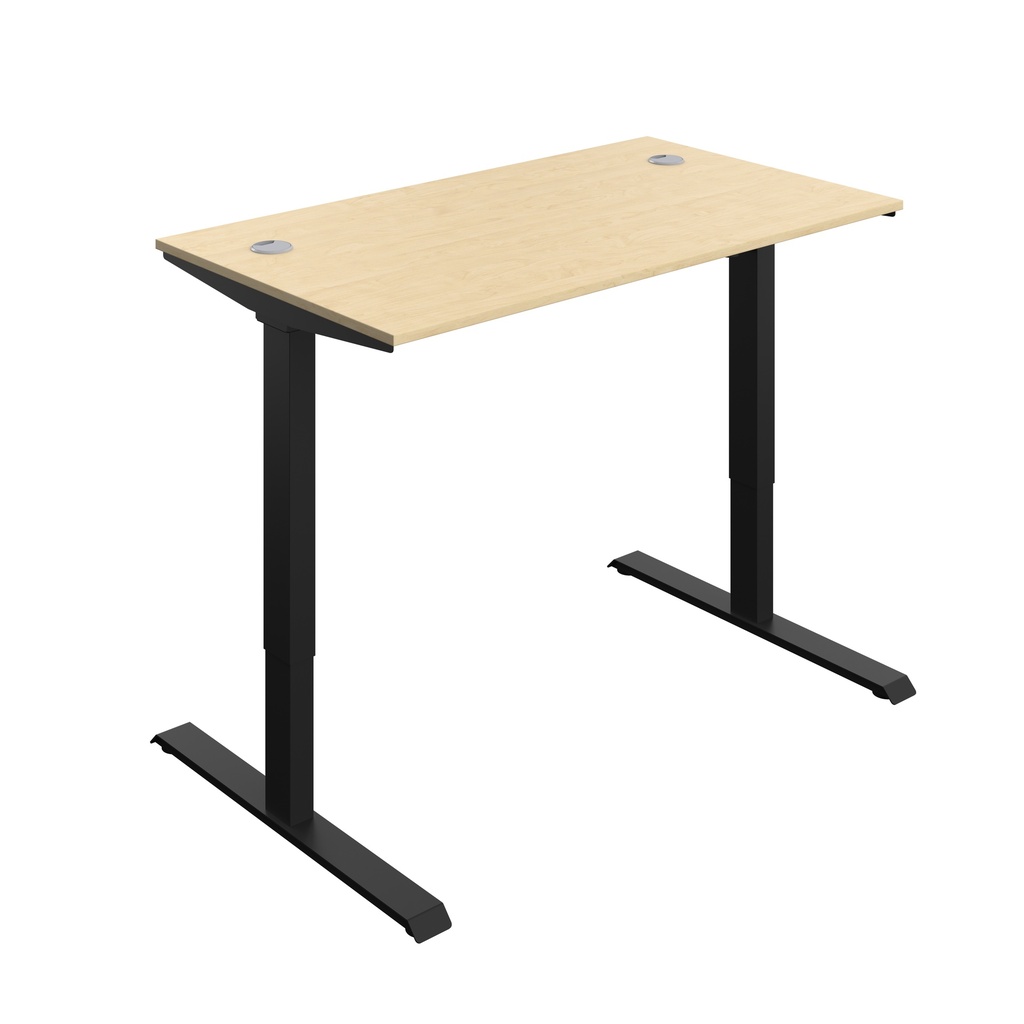 Economy Single Motor Sit Stand Desk (FSC) | 1400 X 800 | Maple/Black | 