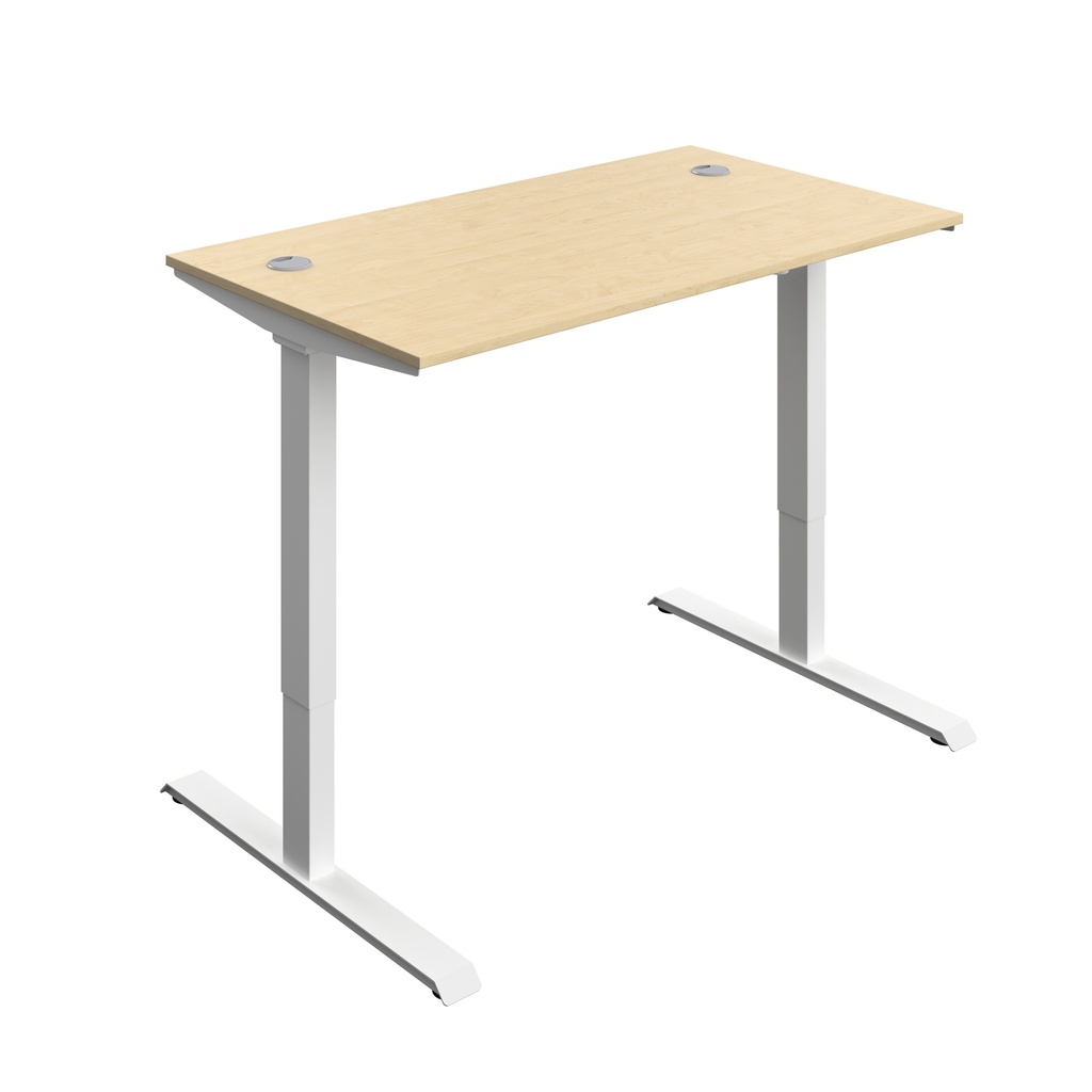 Economy Single Motor Sit Stand Desk (FSC) | 1400 X 800 | Maple/White | 