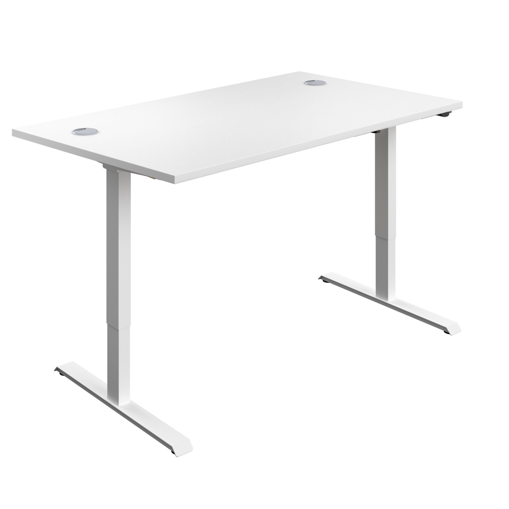 Economy Single Motor Sit Stand Desk (FSC) | 1400 X 800 | White/White | 