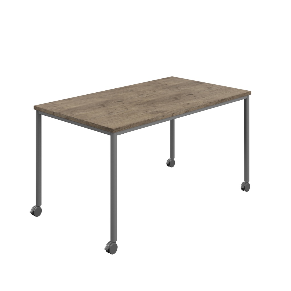 Titan Mobile Rectangular Table (FSC) | 1600 X 600 | Anthracite/Grey Nebraska Oak