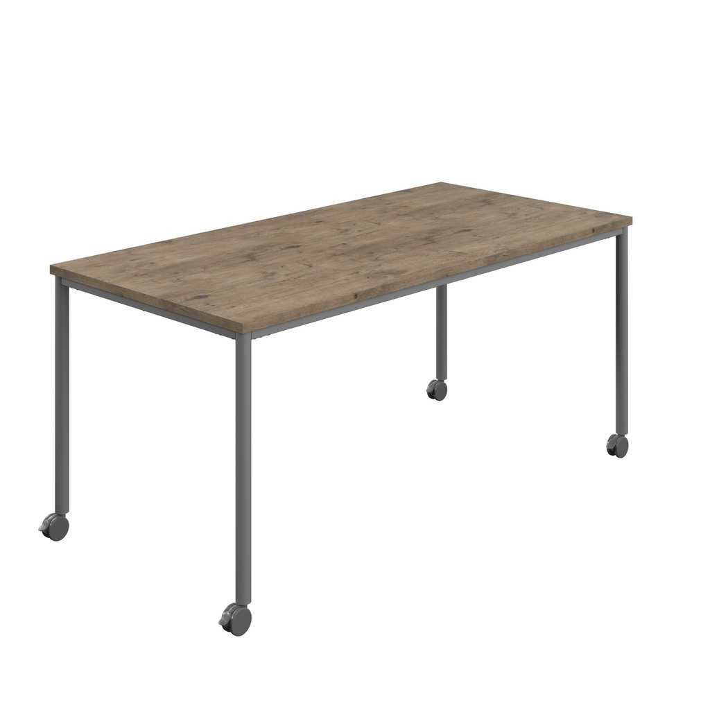 Titan Mobile Rectangular Table (FSC) | 1800 X 800 | Anthracite/Grey Nebraska Oak