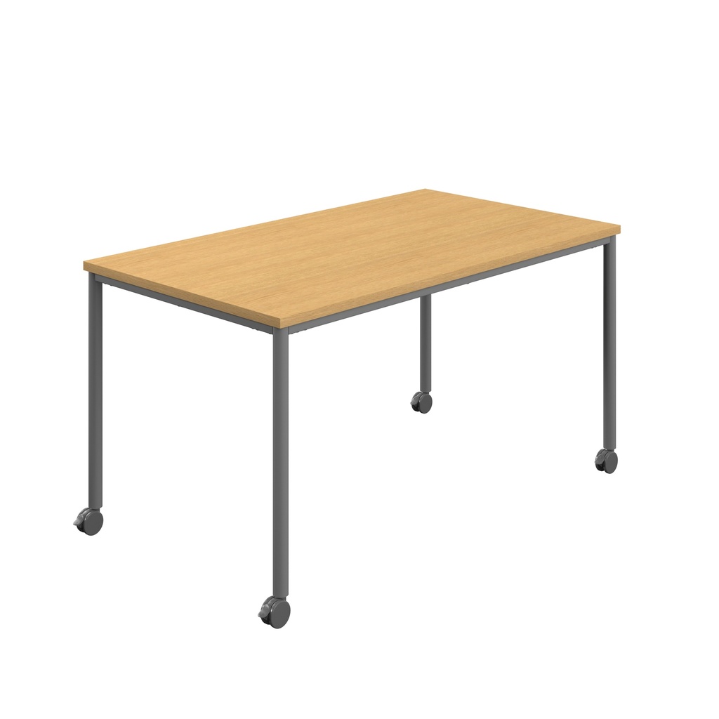 Titan Mobile Rectangular Table (FSC) | 1600 X 600 | Anthracite/Sorano Oak