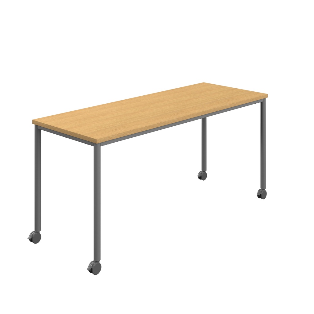 Titan Mobile Rectangular Table (FSC) | 1200 X 800 | Anthracite/Sorano Oak