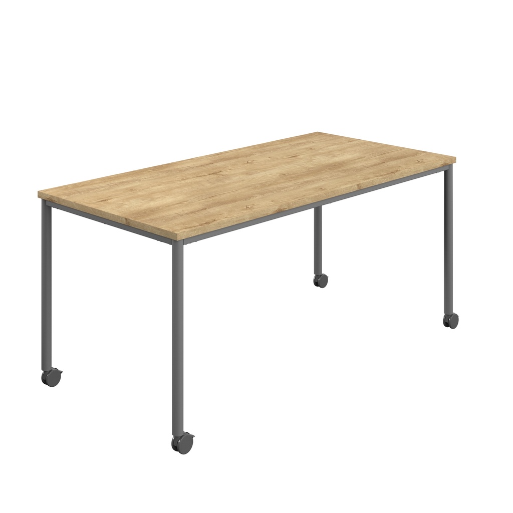 Titan Mobile Rectangular Table (FSC) | 1400 X 800 | Anthracite/Natural Nebraska Oak