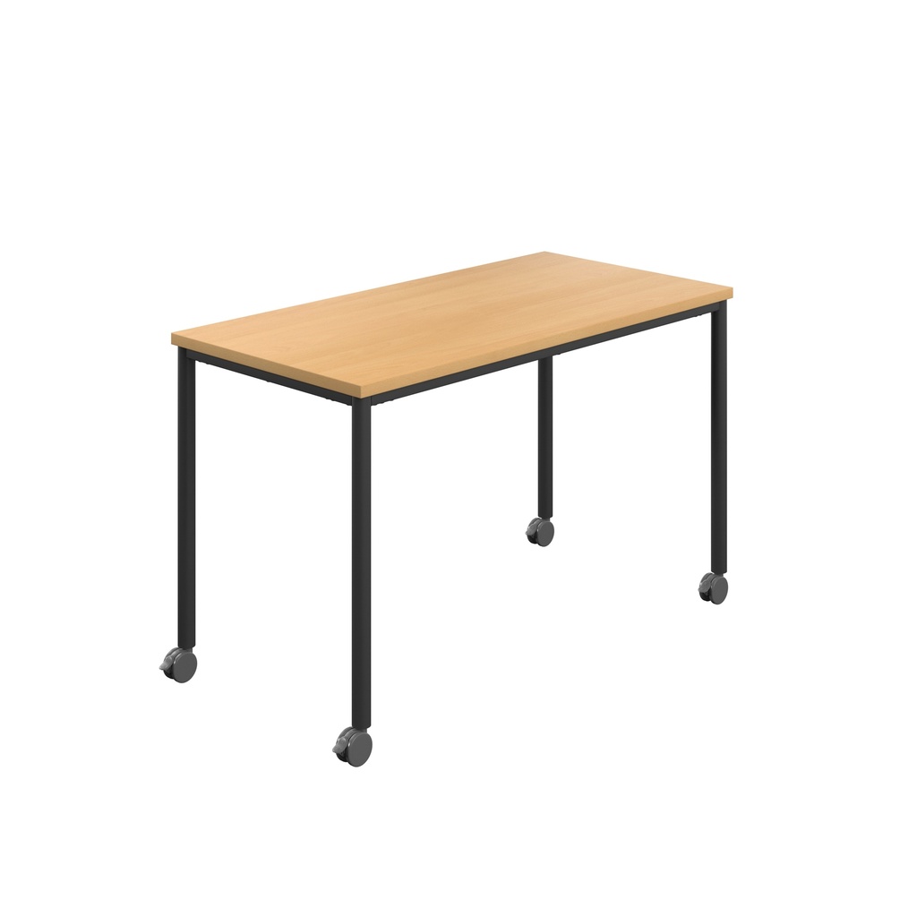 Titan Mobile Rectangular Table (FSC) | 1200 X 600 | Black/Ellmau Beech