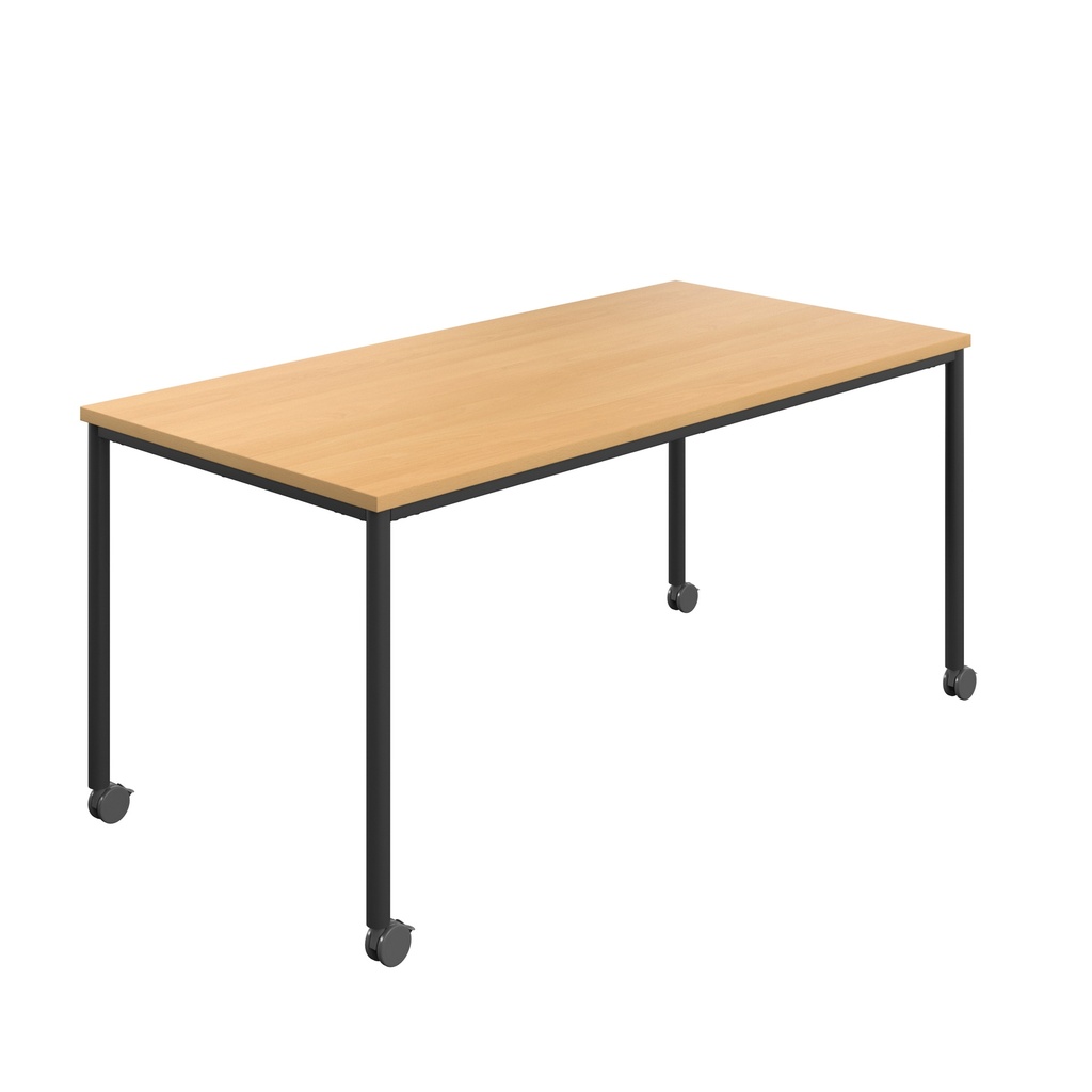 Titan Mobile Rectangular Table (FSC) | 1400 X 800 | Black/Ellmau Beech