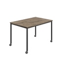 Titan Mobile Rectangular Table (FSC) | 1400 X 600 | Black/Grey Nebraska Oak