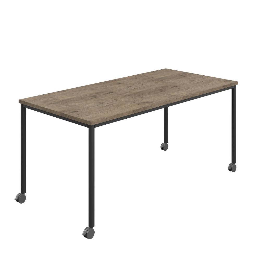 Titan Mobile Rectangular Table (FSC) | 1800 X 800 | Black/Grey Nebraska Oak