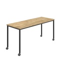 Titan Mobile Rectangular Table (FSC) | 1200 X 800 | Black/Natural Nebraska Oak