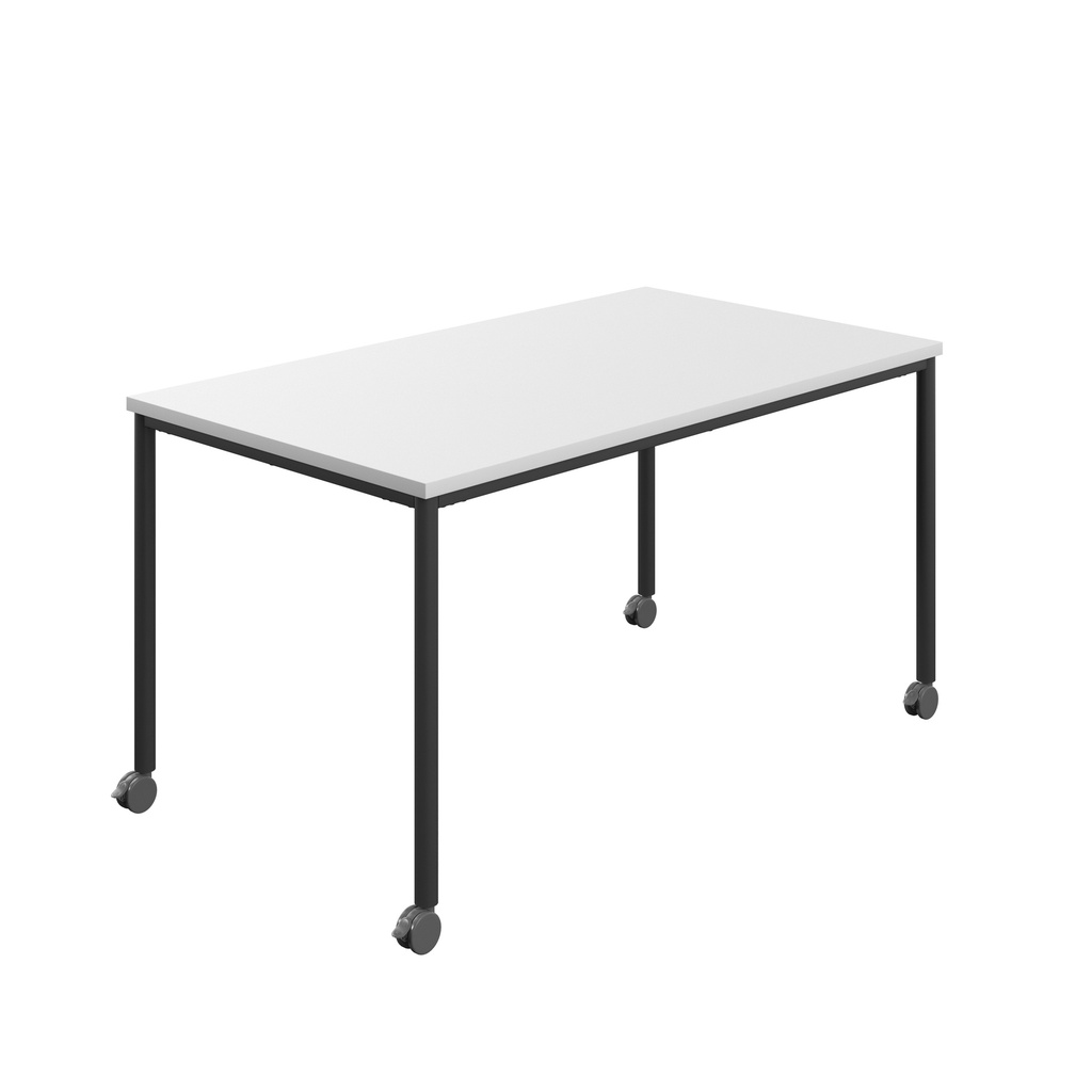 Titan Mobile Rectangular Table (FSC) | 1600 X 600 | Black/White