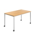 Titan Mobile Rectangular Table (FSC) | 1600 X 600 | White/Ellmau Beech