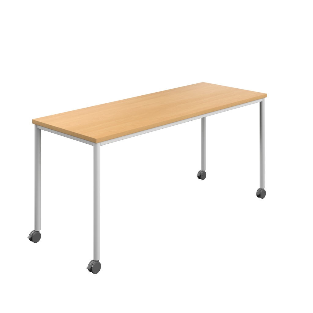 Titan Mobile Rectangular Table (FSC) | 1200 X 800 | White/Ellmau Beech