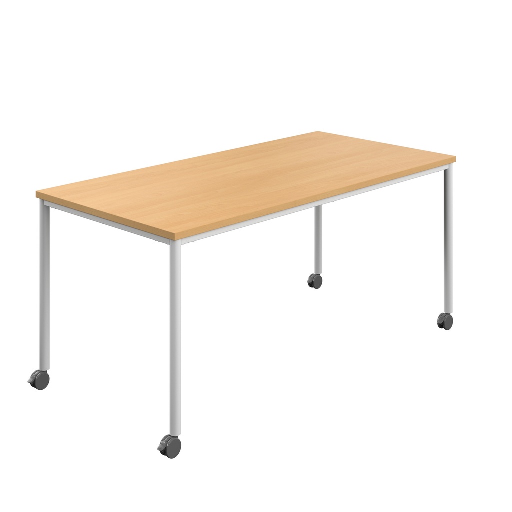 Titan Mobile Rectangular Table (FSC) | 1800 X 800 | White/Ellmau Beech